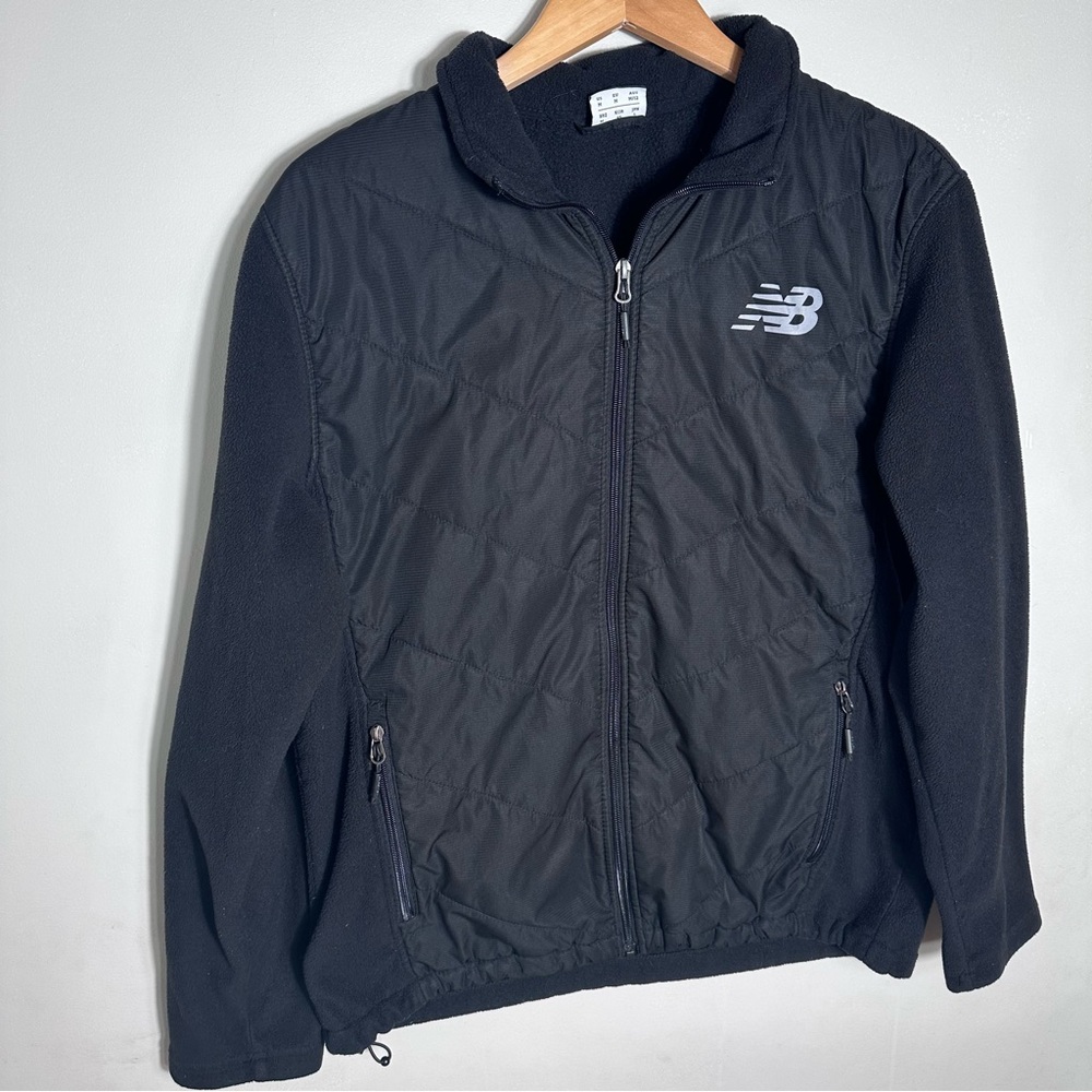 New Balance Men’s Black Quilted Hybrid Performance Fleece Jacket